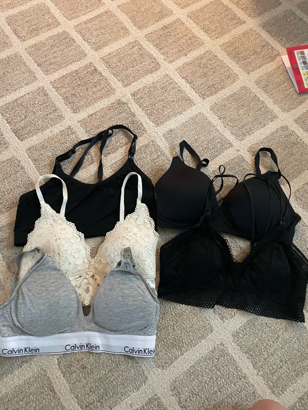 Momcozy, Momanda, Calvin Klein Nursing Bras Bundle - Black, Ivory, Gray